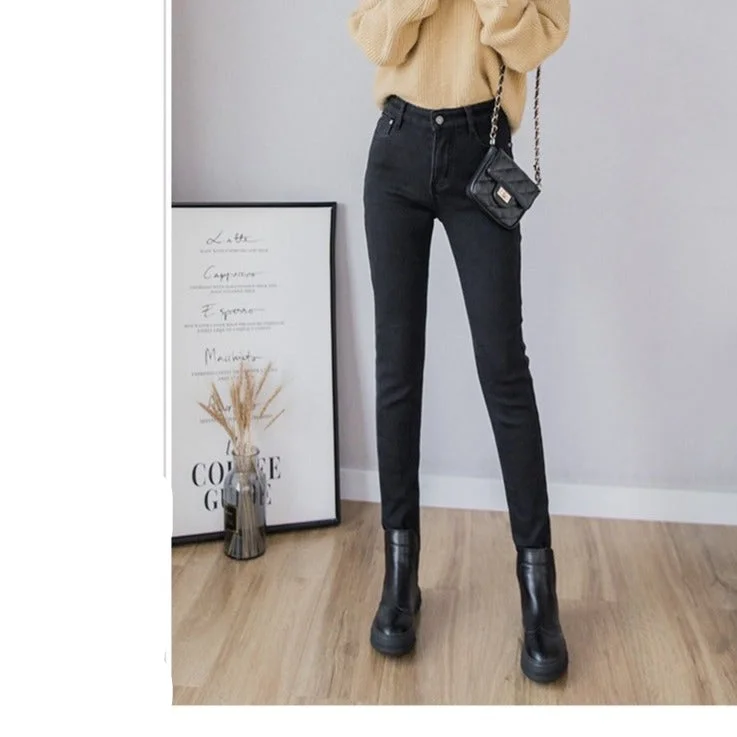 Winter Jeans Women Gold Fleeces