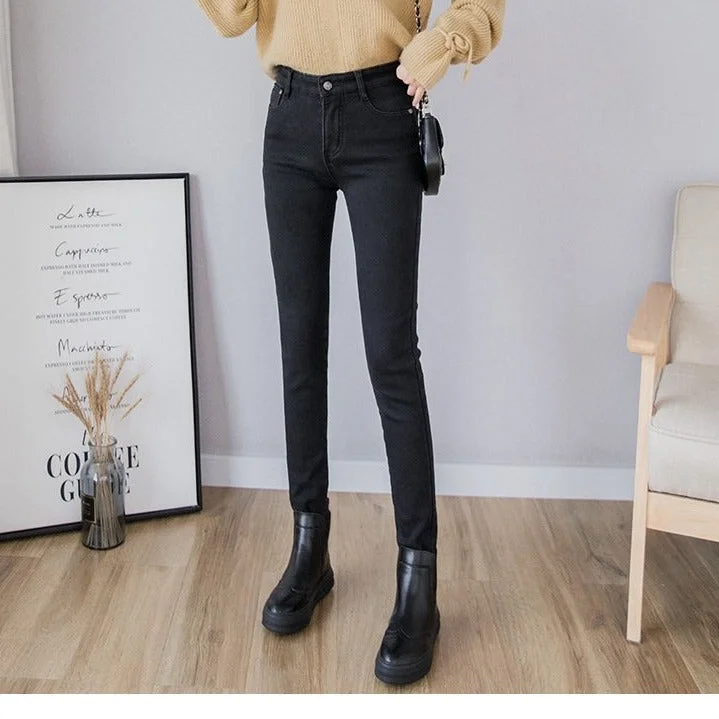 Winter Jeans Women Gold Fleeces