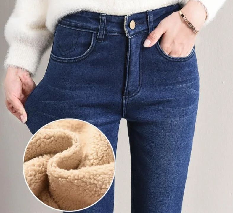 Winter Warm Jeans Female