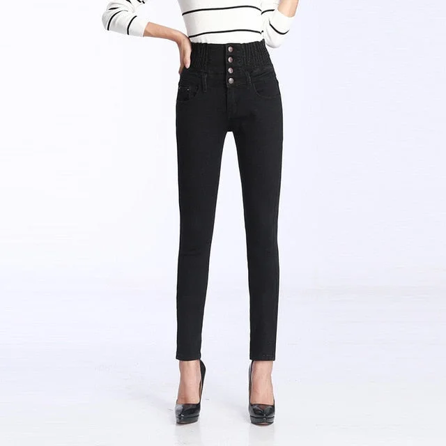 Women Winter Jeans Pants Fleece