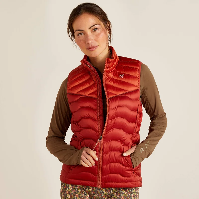 Ariat Women's Ideal Down Vest-Irdescent Red/ Burnt Orange