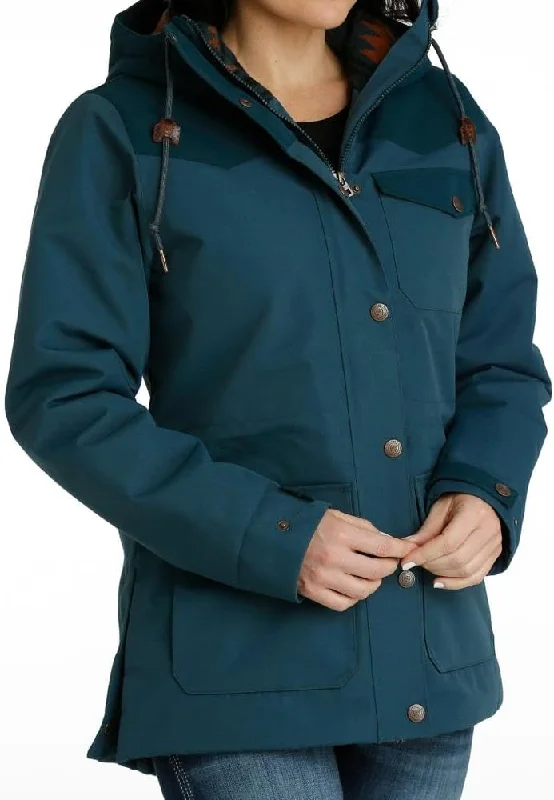 Cinch Womens Barn Coat-Teal