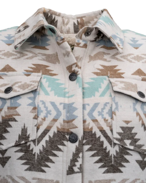 Outback Trading Company Women's C'Anne Creme Aztec Shirt Jacket 29649-CRM