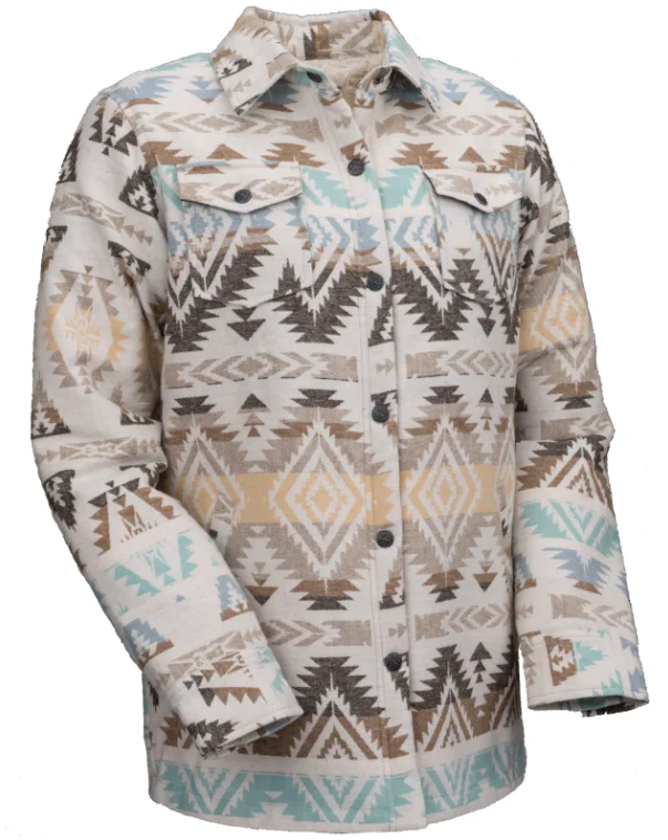 Outback Trading Company Women's C'Anne Creme Aztec Shirt Jacket 29649-CRM