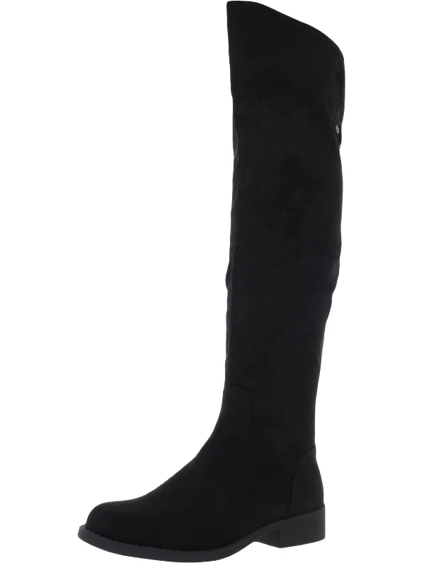 Allicce Womens Faux Suede Casual Over-The-Knee Boots