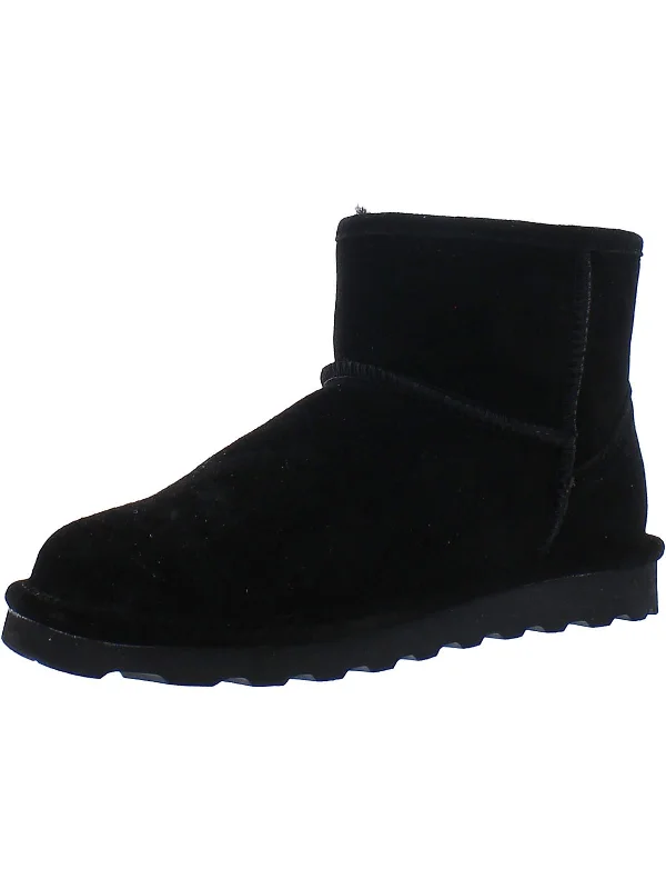 Alyssa Wide Womens Suede Pull on Winter & Snow Boots