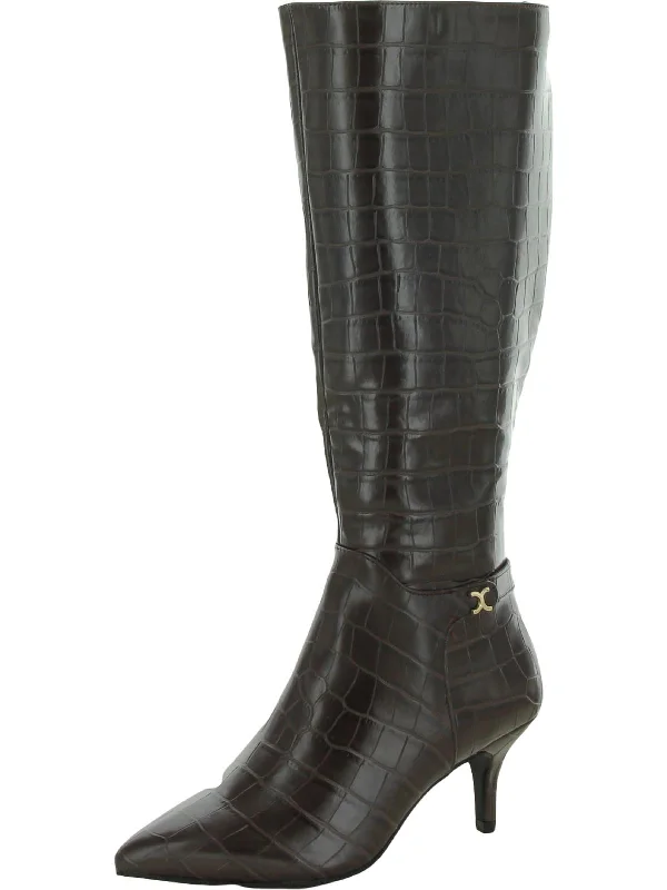 Cruelaa Womens Faux Leather Tall Knee-High Boots