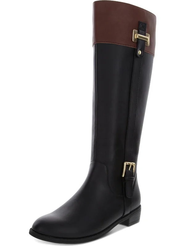 Deliee 2 Womens Faux Leather Riding Boots