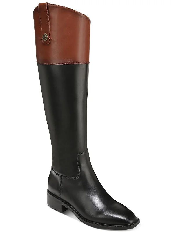 Drina Womens Leather Riding Knee-High Boots