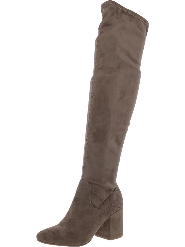 Gabrie Womens Faux Leather Round Toe Over-The-Knee Boots