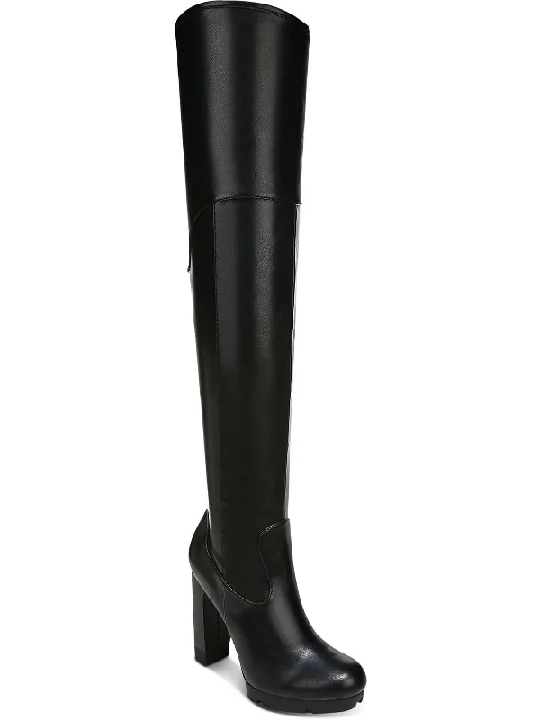 Giana Womens Faux Leather Tall Over-The-Knee Boots