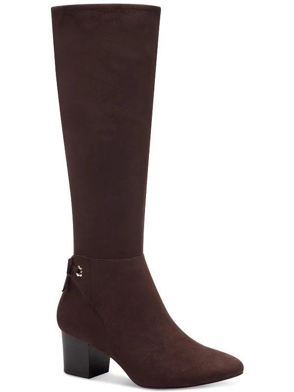 Jaccque Womens Faux Suede Wide Calf Knee-High Boots