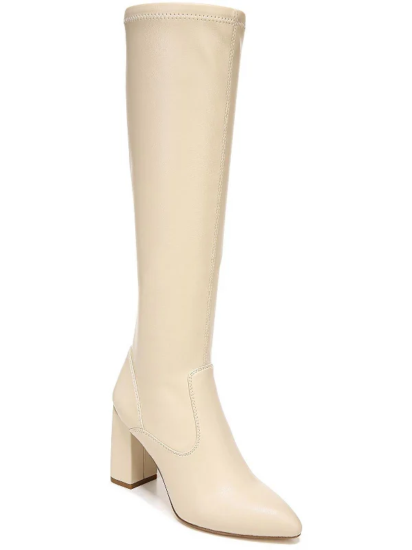 Katherine Womens Faux Leather Wide Calf Knee-High Boots