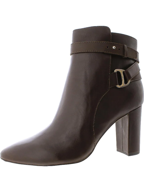 Madelyn Womens Leather Almond Toe Ankle Boots