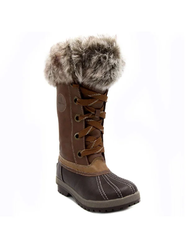 Melton 2 Womens Faux Leather Cozy Mid-Calf Boots