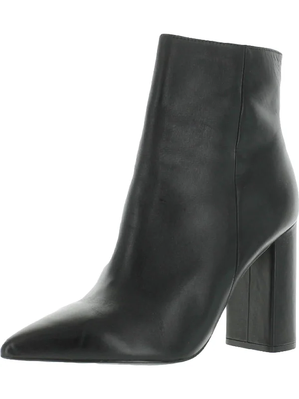 Noticed Womens Leather Pointed Toe Mid-Calf Boots