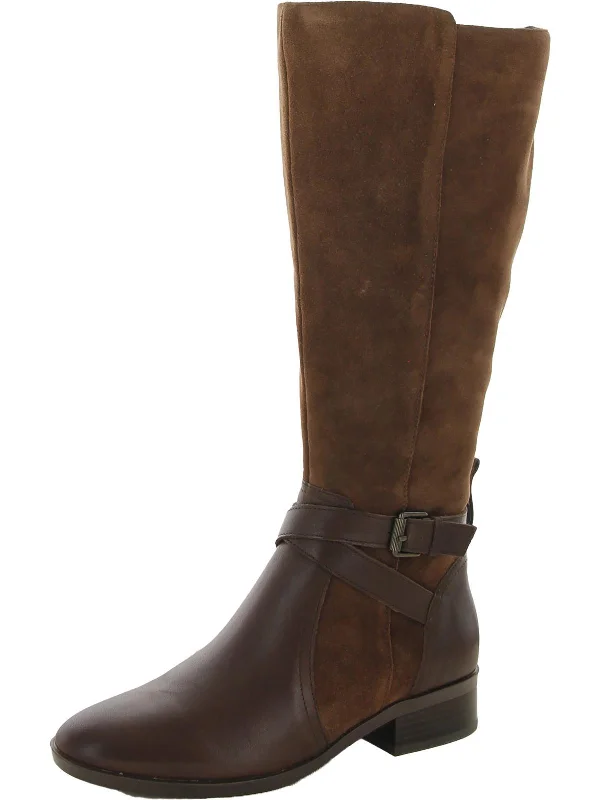 Rena Womens Zipper Wide Calf Knee-High Boots