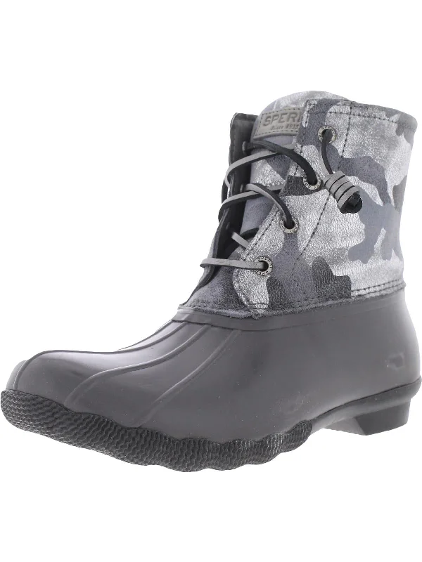 Saltwater Womens Leather Metallic Winter & Snow Boots