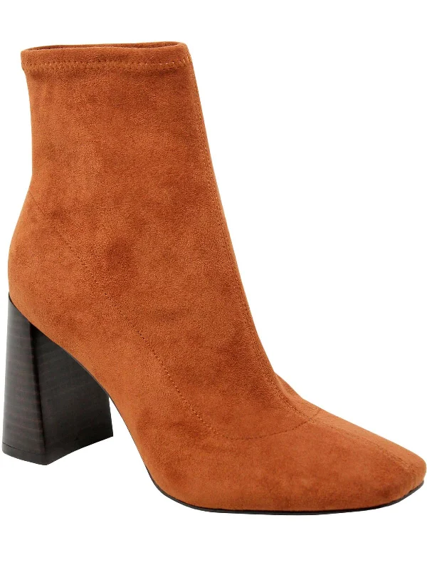 Turmoil Womens Microsuede Square Toe Ankle Boots