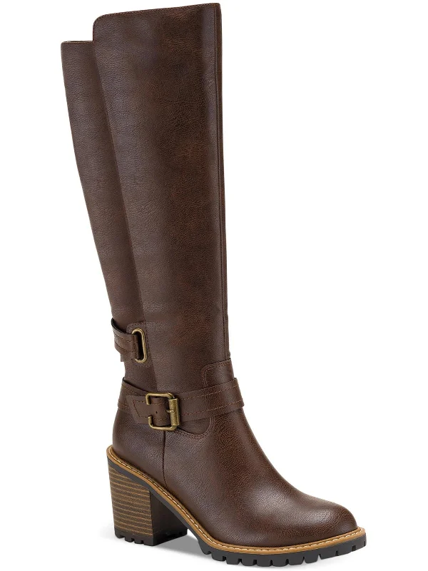 Viviaan Womens Zipper Buckle Knee-High Boots