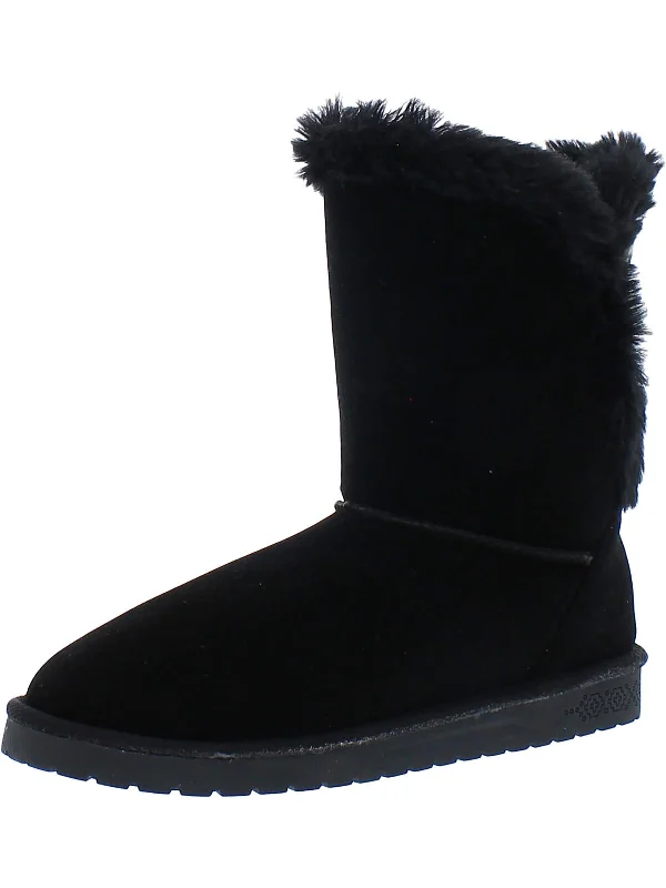 Womens Faux Shearling Knit Winter & Snow Boots