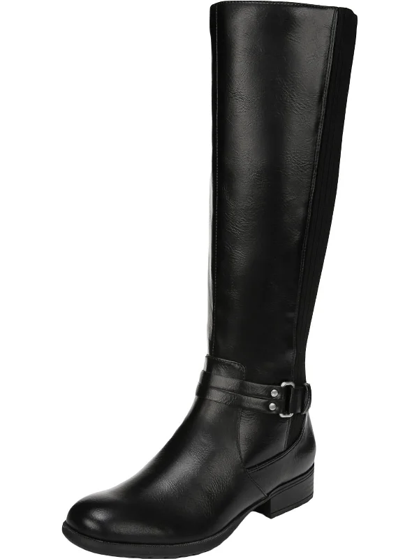 X-Anita Womens Faux Leather Knee-High Riding Boots