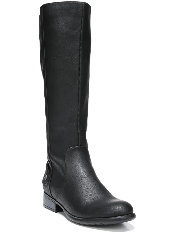 Xandy Womens Wide Calf Faux Leather Riding Boots