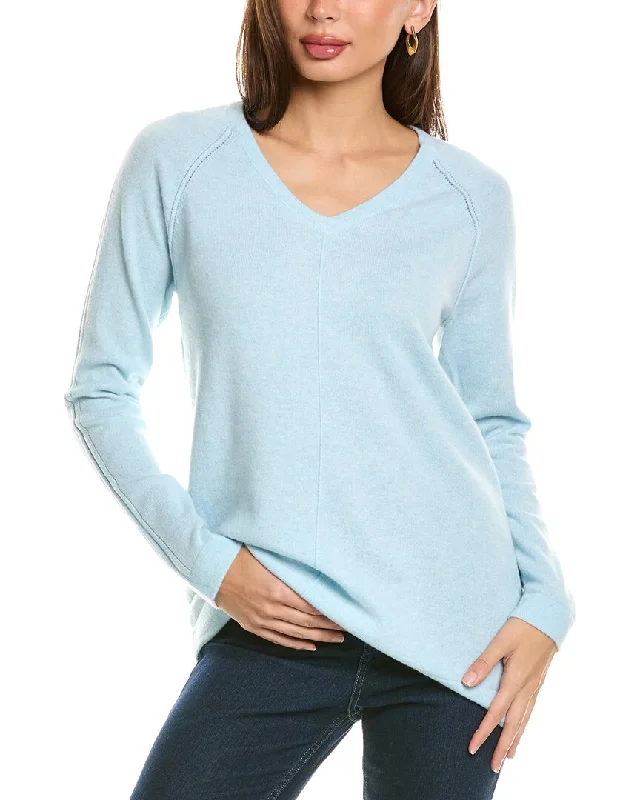 Forte Cashmere Easy Raglan V-Neck Cashmere Sweater