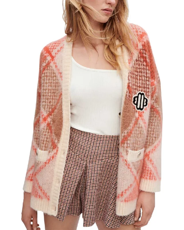 Maje Marreau Mohair-Blend Cardigan