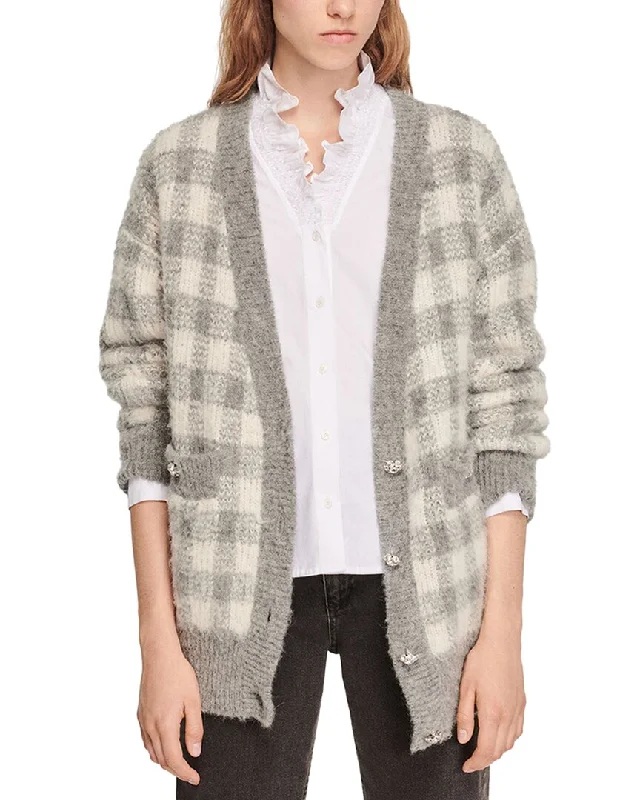 Sandro Alpaca, Mohair & Wool-Blend Cardigan