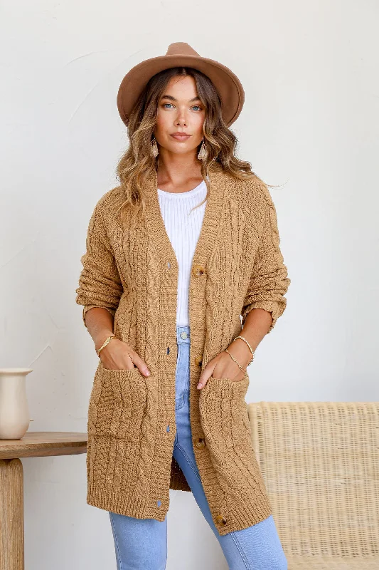 Davina Knit Cardigan Tan