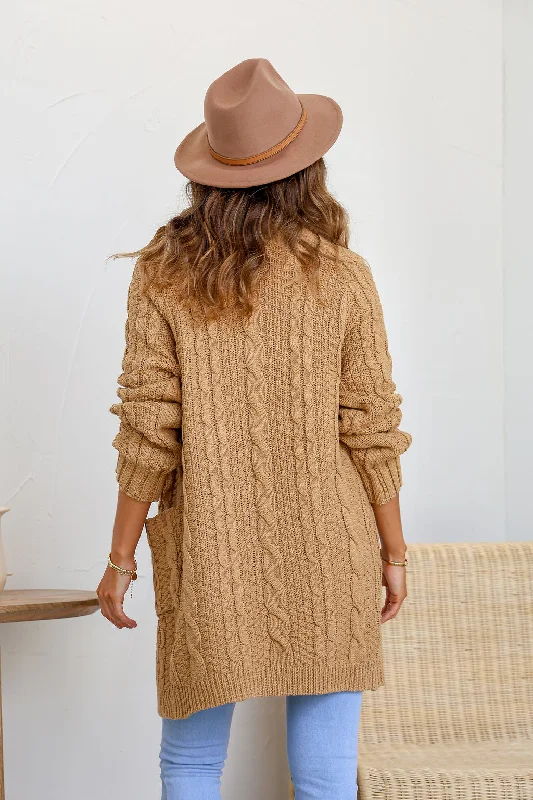 Davina Knit Cardigan Tan