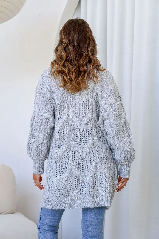 Geneva Knit Cardigan Grey