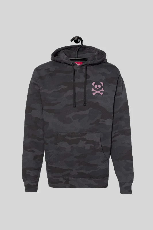 Unisex Black Camo Heavyweight Hoodie - Pink