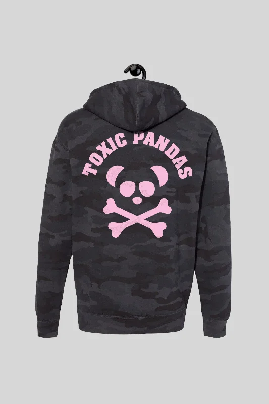 Unisex Black Camo Heavyweight Hoodie - Pink