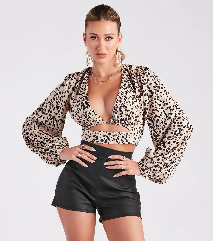 Amp Up The Sultriness Cheetah Print Crop Top