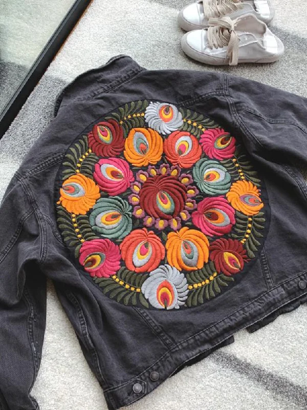 Floral Embroidered Denim Jacket