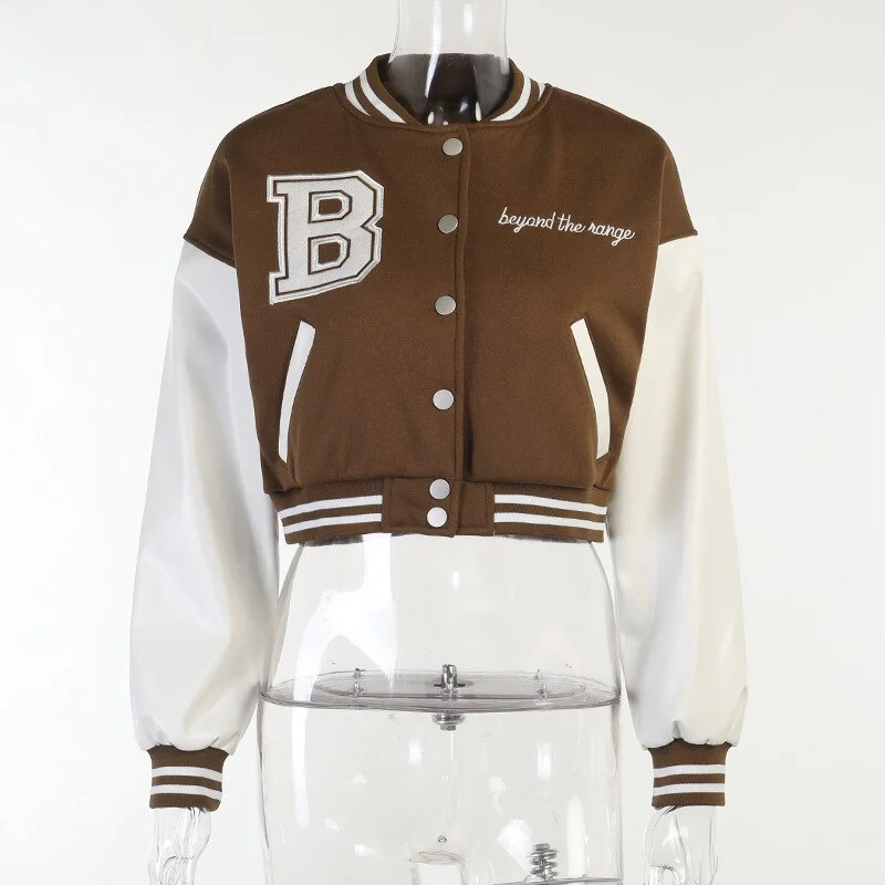 Stitching Letters Embroidery Baseball Uniform Jacket