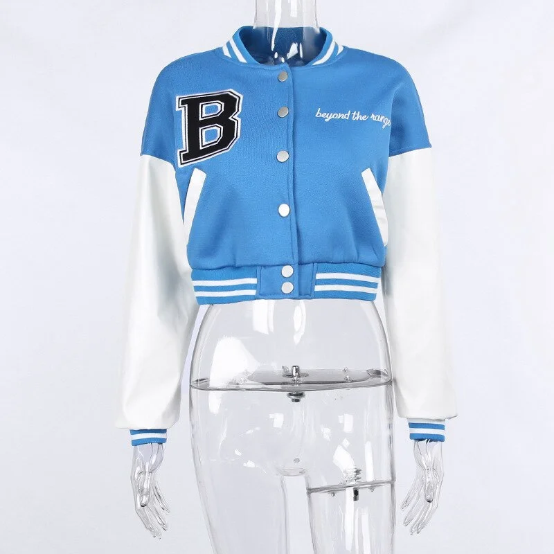 Stitching Letters Embroidery Baseball Uniform Jacket