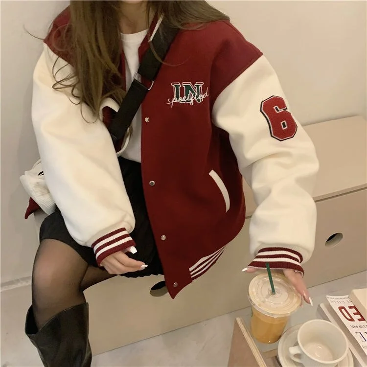 Hiphop Varsity Bomber Cyber Y2k Jacket