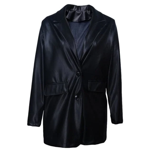 Women Fall Winter Vintage Long Sleeve V-neck Blazers