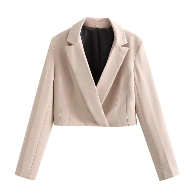 Women Cropped Blazer 2 piece set