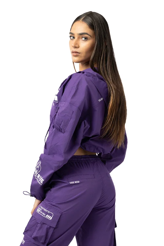 Dropped Shoulder Utility Jacket - Muted Purple