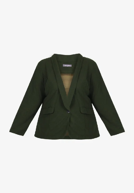 Blair Stretch Work Blazer - Dark Moss Green