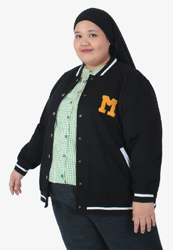 Danny Sporty Streetwear Varsity Jacket - Black