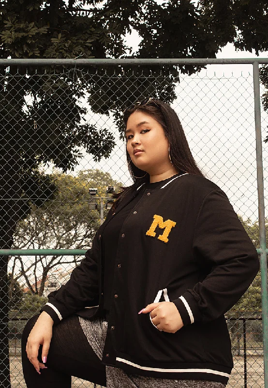 Danny Sporty Streetwear Varsity Jacket - Black