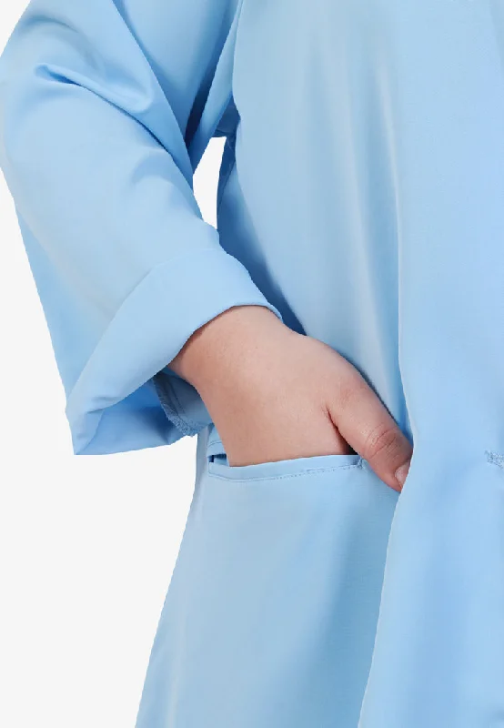 Byeol Korean Inspired Lightweight Soft Blazer - Sky Blue