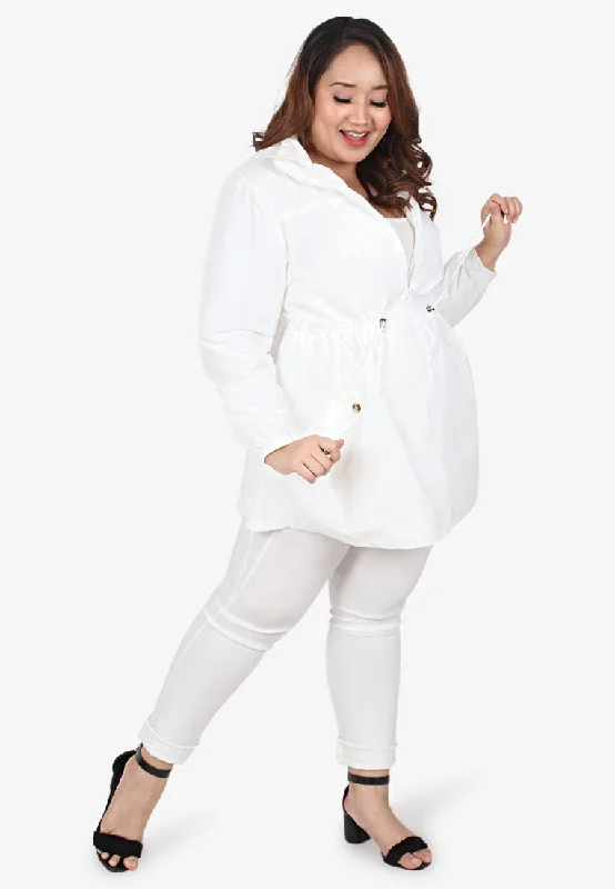 Windsor Plus Size Travel Windbreaker - White