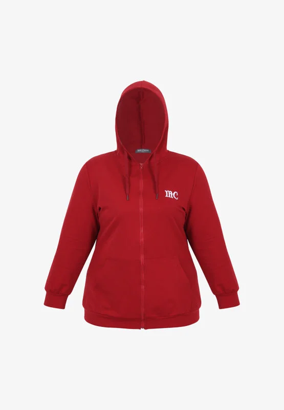 Honey Plus Size Hoodie Jacket - Red