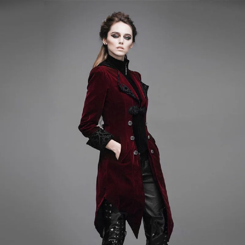 Women's Three Button Vintage Goth Coat